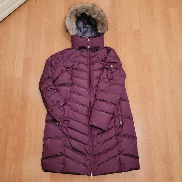 Eddie Bauer Women's Sun Valley Hooded Down Parka Dark Plum - 1X - Picture 9 of 15